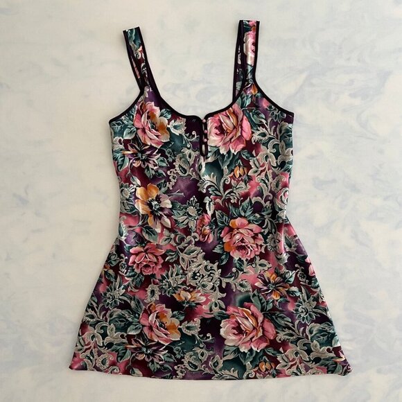 Expressions California Dynasty Colorful Floral Slip Dress - Picture 1 of 6